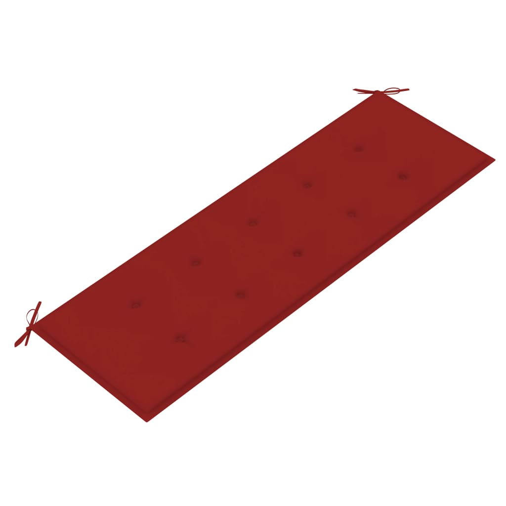 vidaXL Panchina Batavia con Cuscino Rosso 150 cm Legno Massello Teak