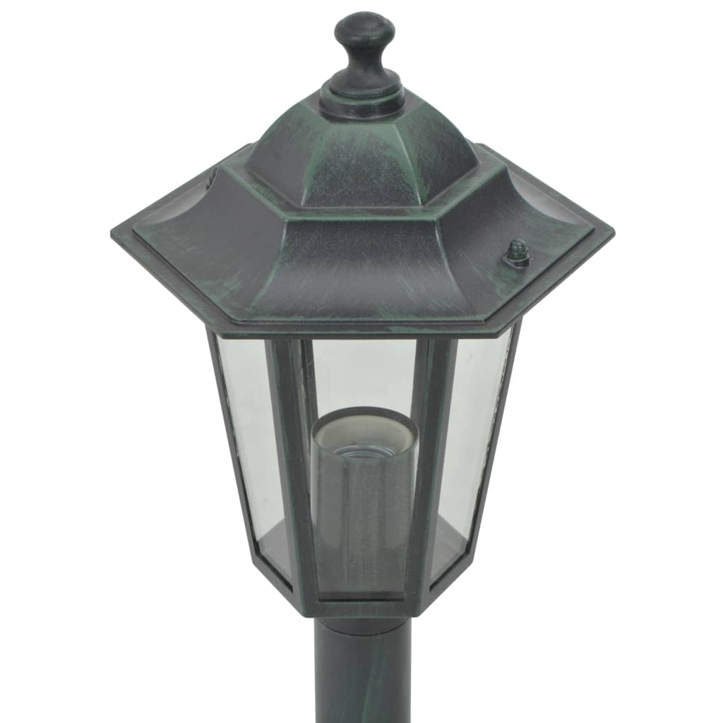 vidaXL Lampioni da Giardino 6pz E27 110 cm Alluminio Verde Scuro