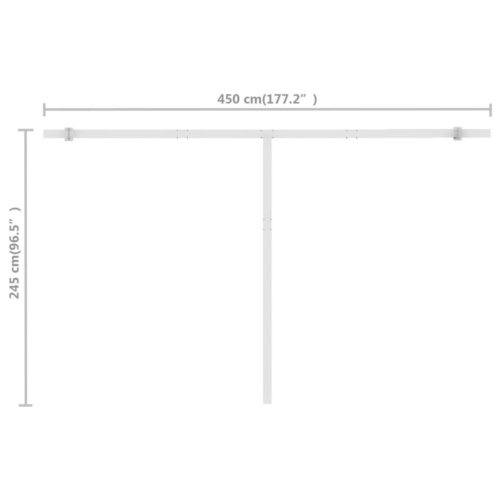 vidaXL Tenda Sole Retrattile Manuale Autoportante 400x300 cm Antracite