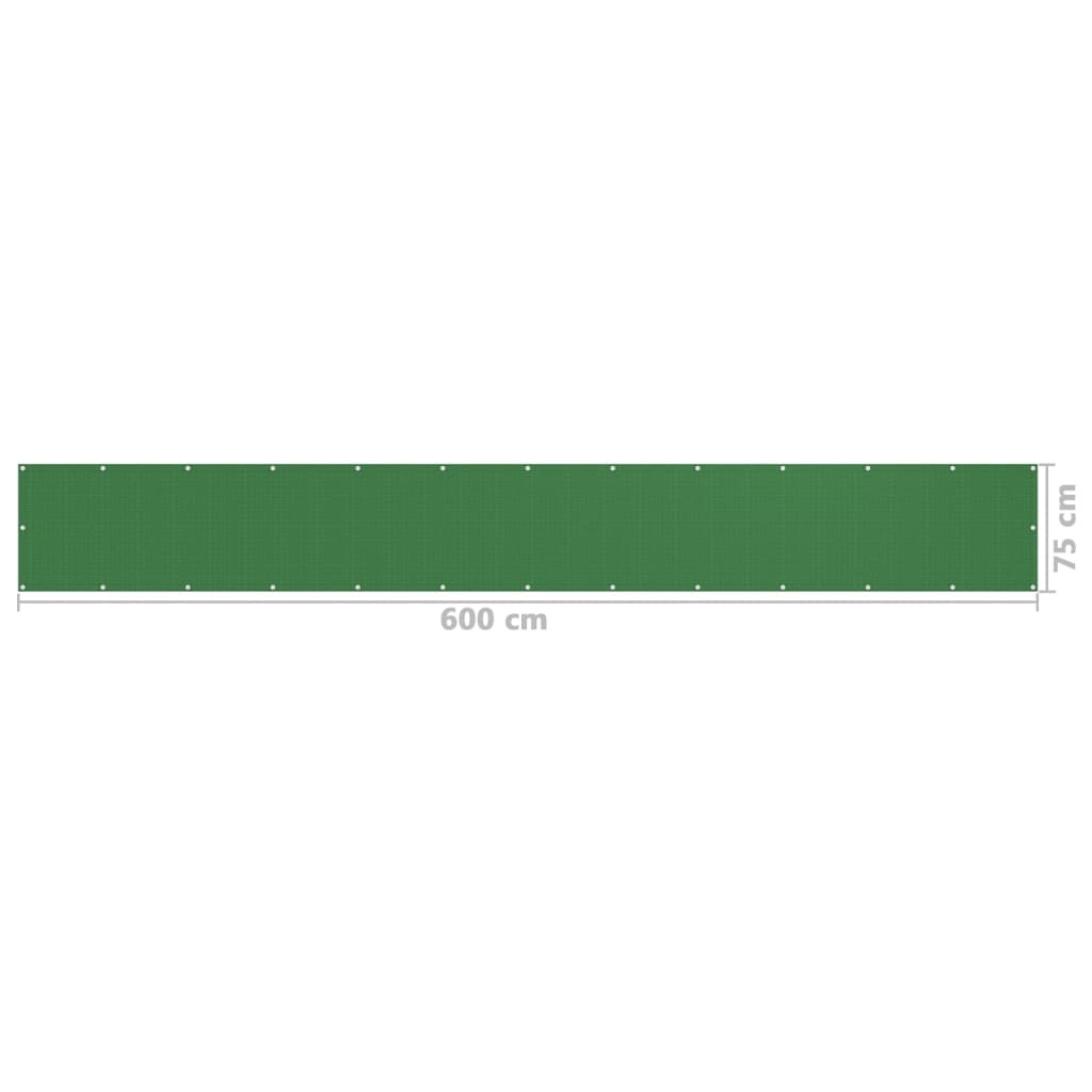 vidaXL Paravento da Balcone Verde Chiaro 75x600 cm in HDPE