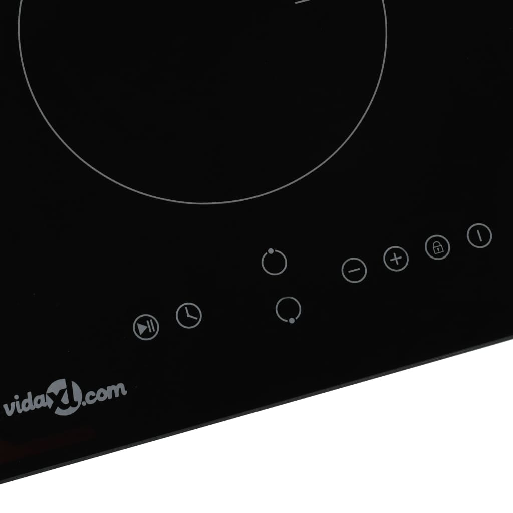 vidaXL Piano Cottura a Induzione 2 Zone e Controlli Touch Vetro 3500 W