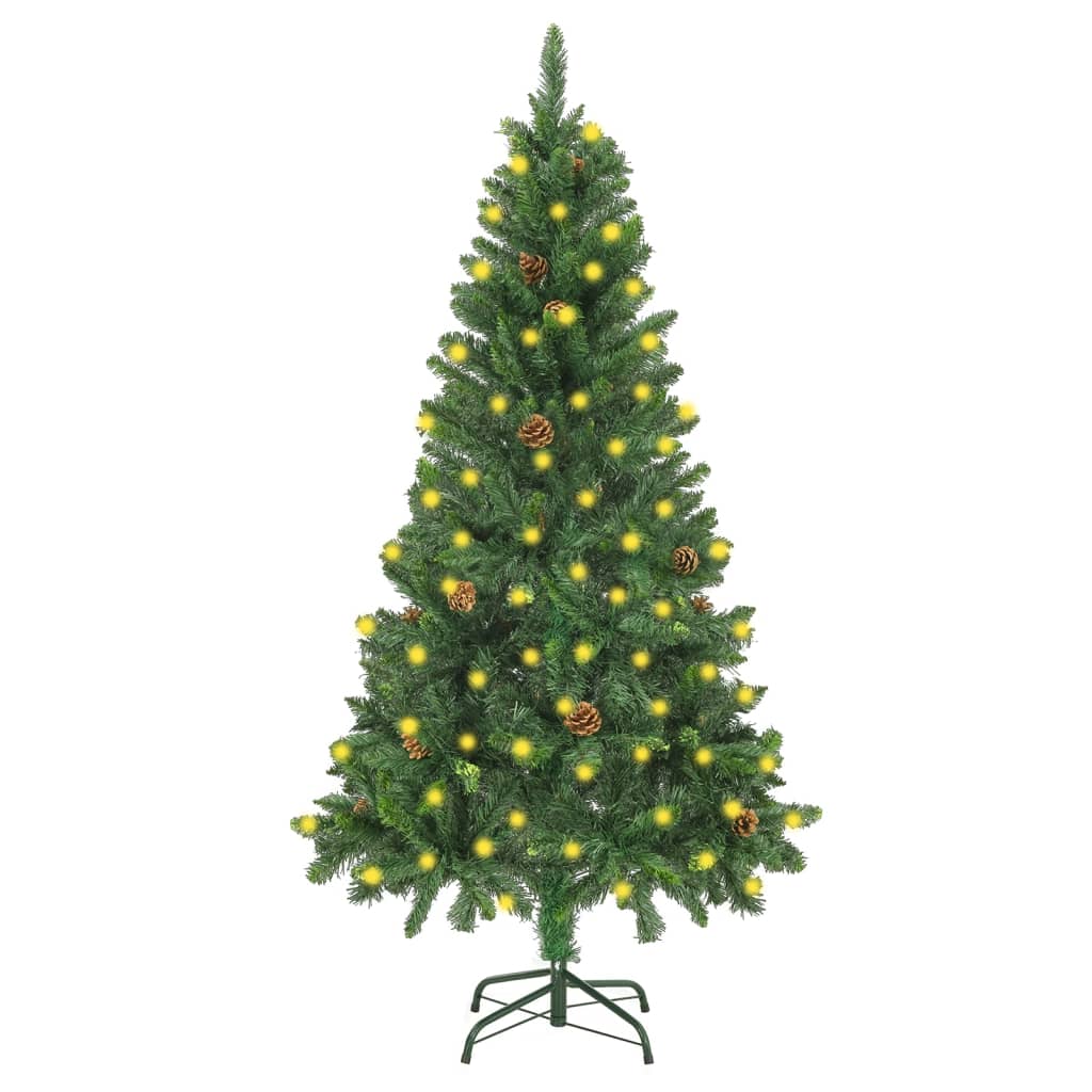 vidaXL Albero di Natale Preilluminato con Pigne 150 cm