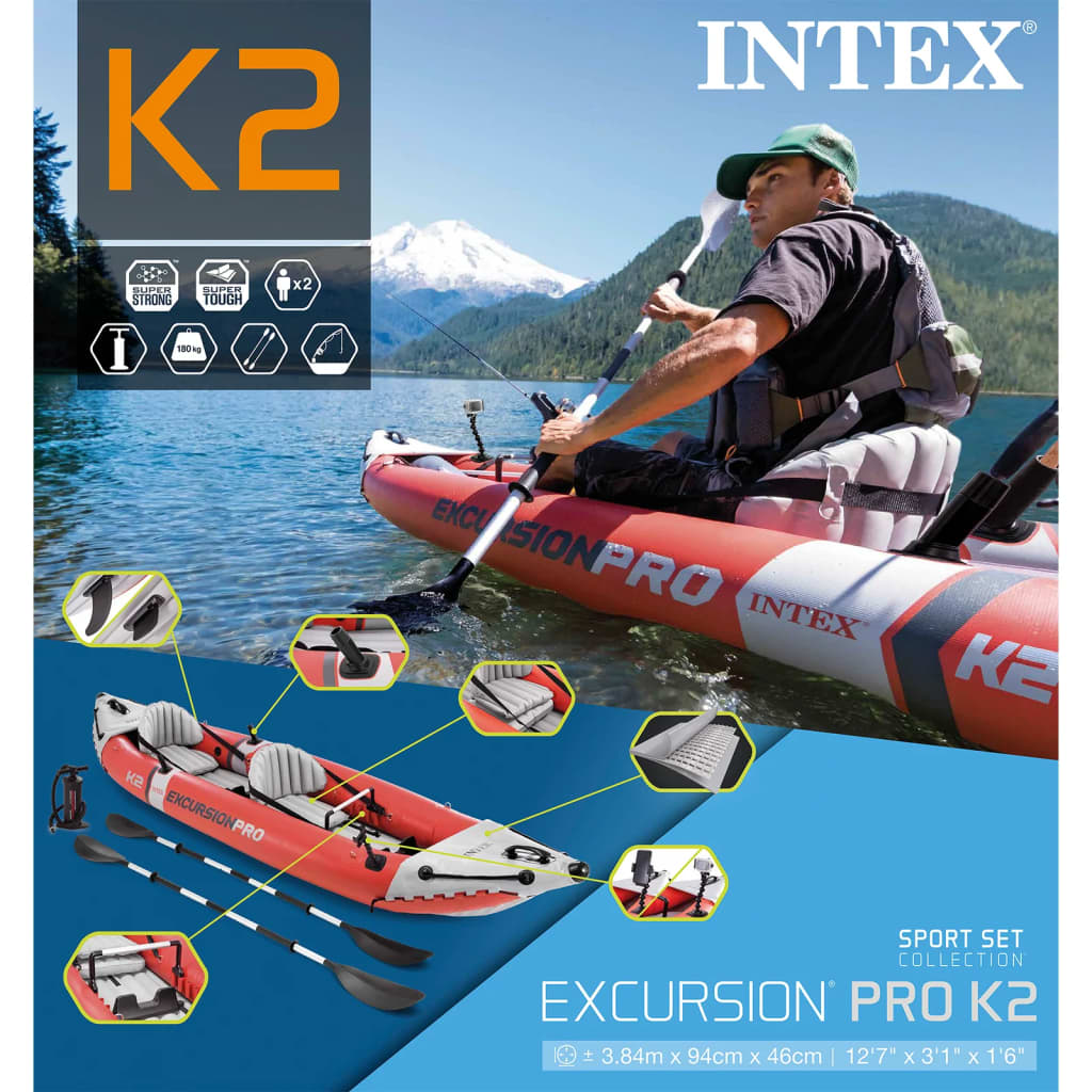 Intex Kayak Gonfiabile Excursion Pro 384x94x46 cm 68309NP