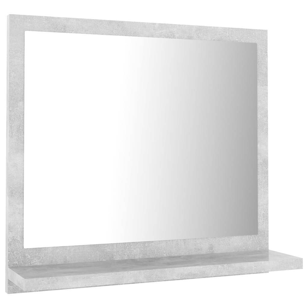 vidaXL Specchio da Bagno Grigio Cemento 40x10,5x37cm Legno Multistrato