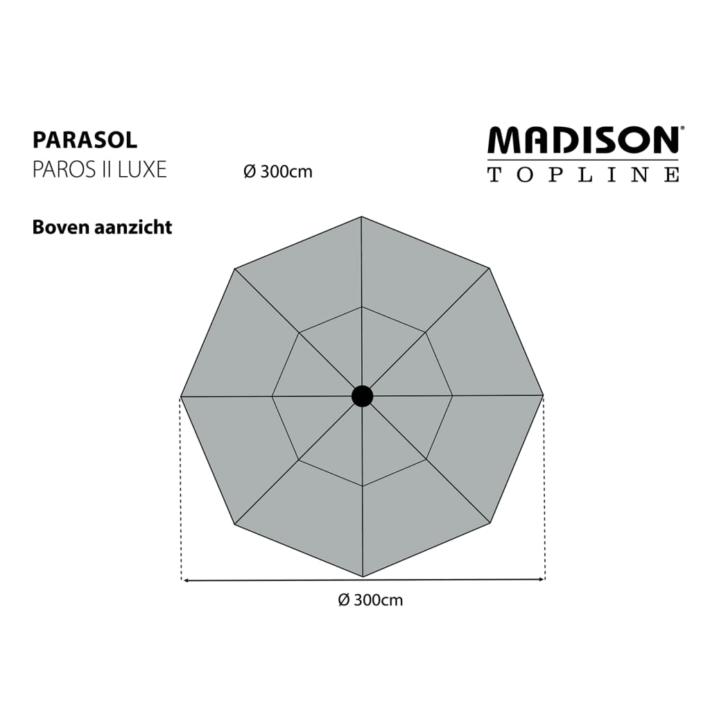 Madison Ombrellone Paros II Luxe 300 cm Grigio