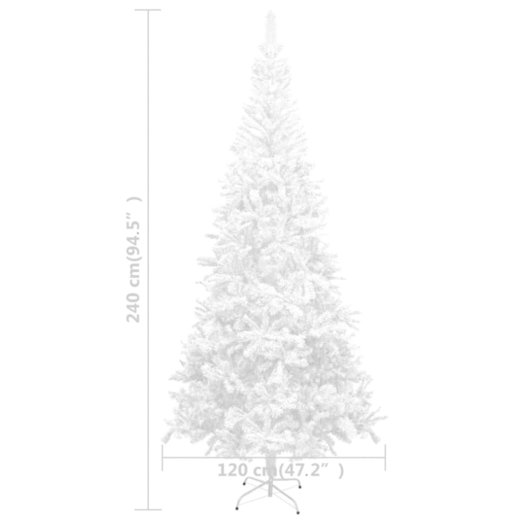 vidaXL Albero di Natale Artificiale Preiluminato 240 cm Bianco