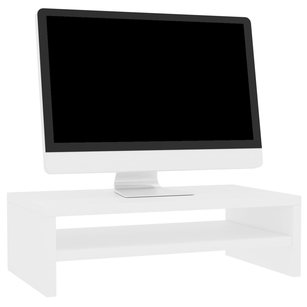 vidaXL Supporto per Monitor Bianco 42x24x13 cm Legno Multistrato