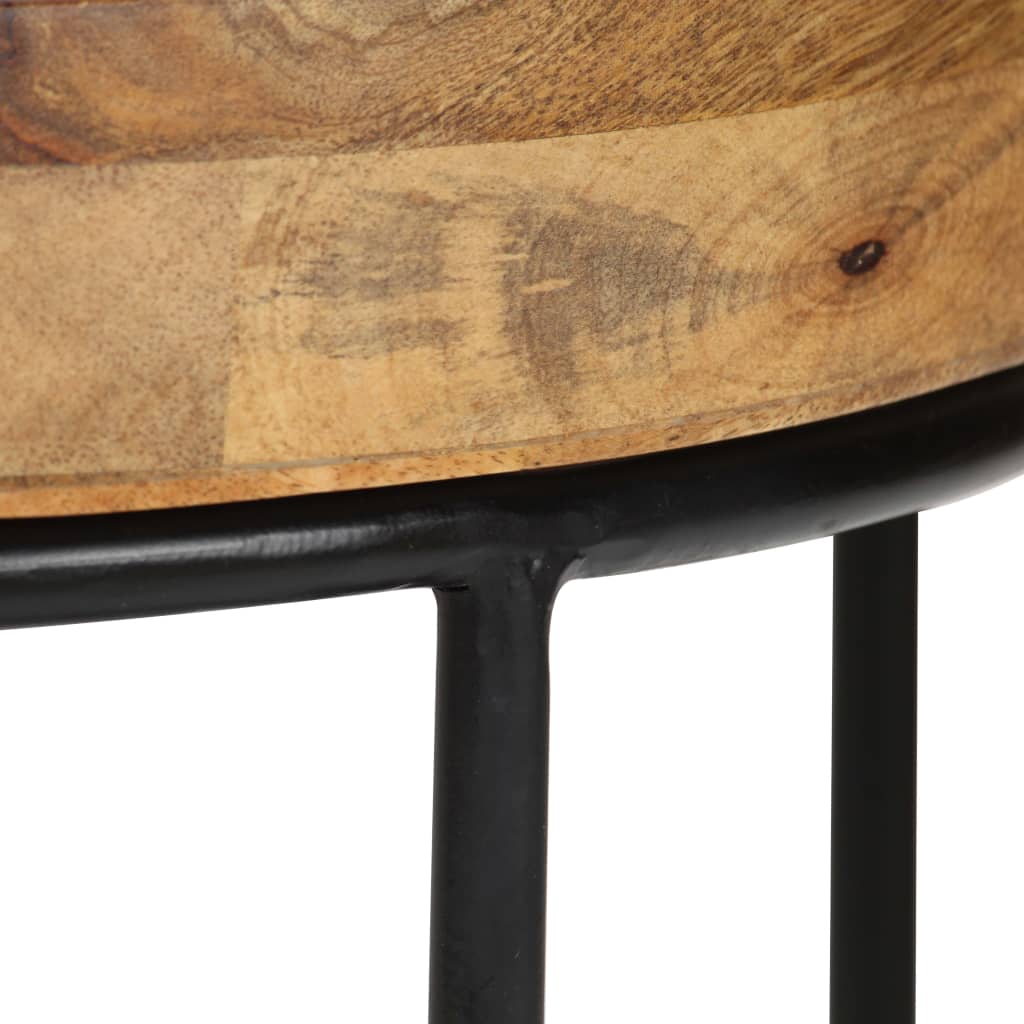 vidaXL Tavolino da Salotto Legno Massello di Mango e Acciaio 50x40 cm