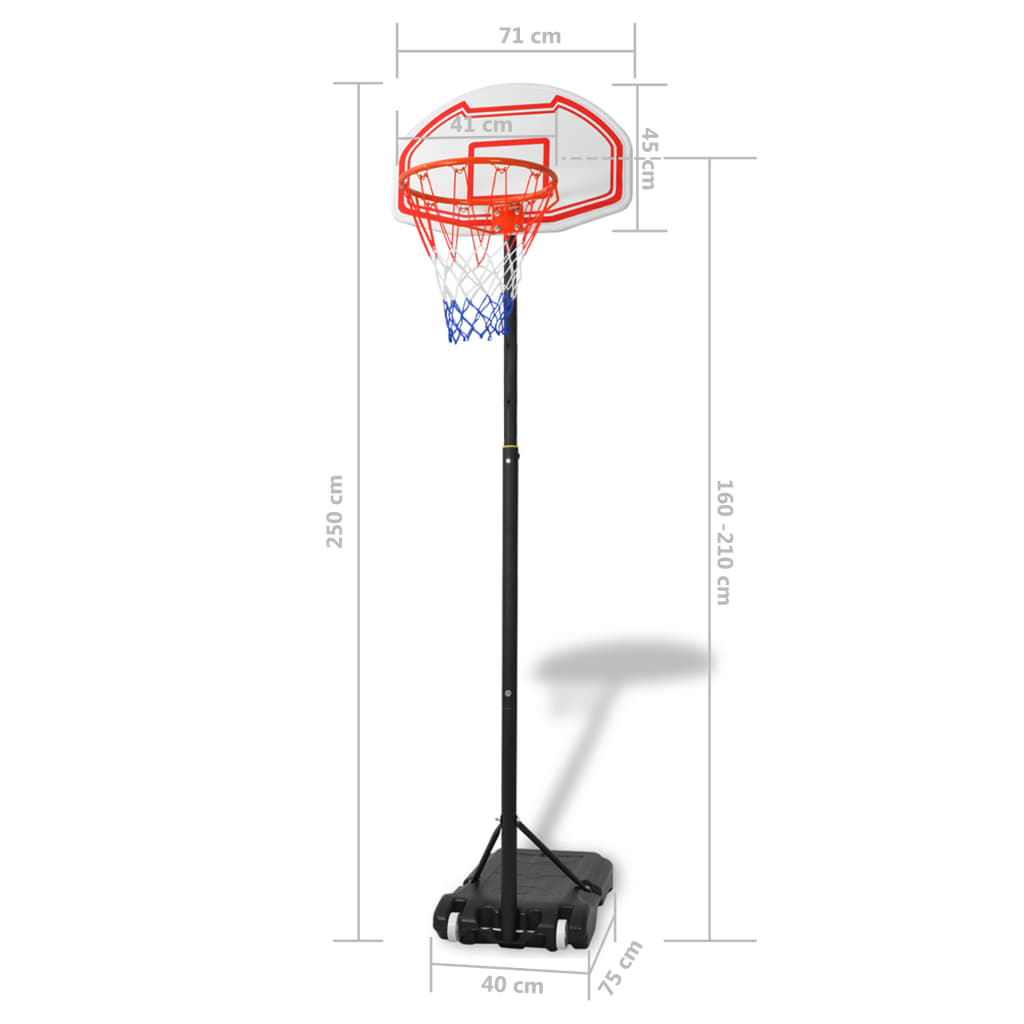 vidaXL Canestro da Basket Mobile 250 cm
