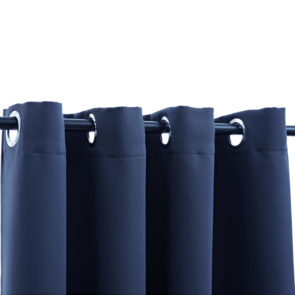 vidaXL Tenda Oscurante con Anelli in Metallo Blu 290x245 cm