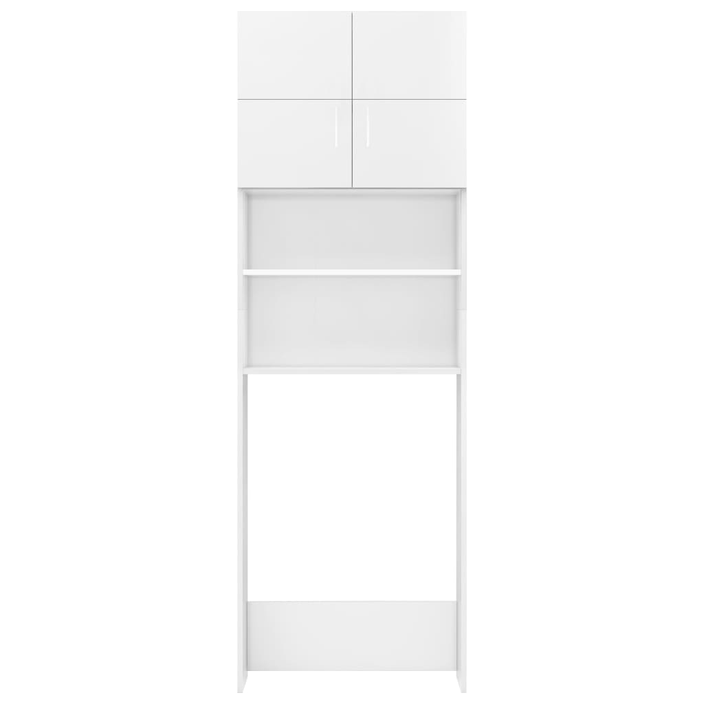 Mobile Per Lavatrice VidaXL Bianco Lucido - 70,5x25,5x90 Cm Con 9 Scomparti