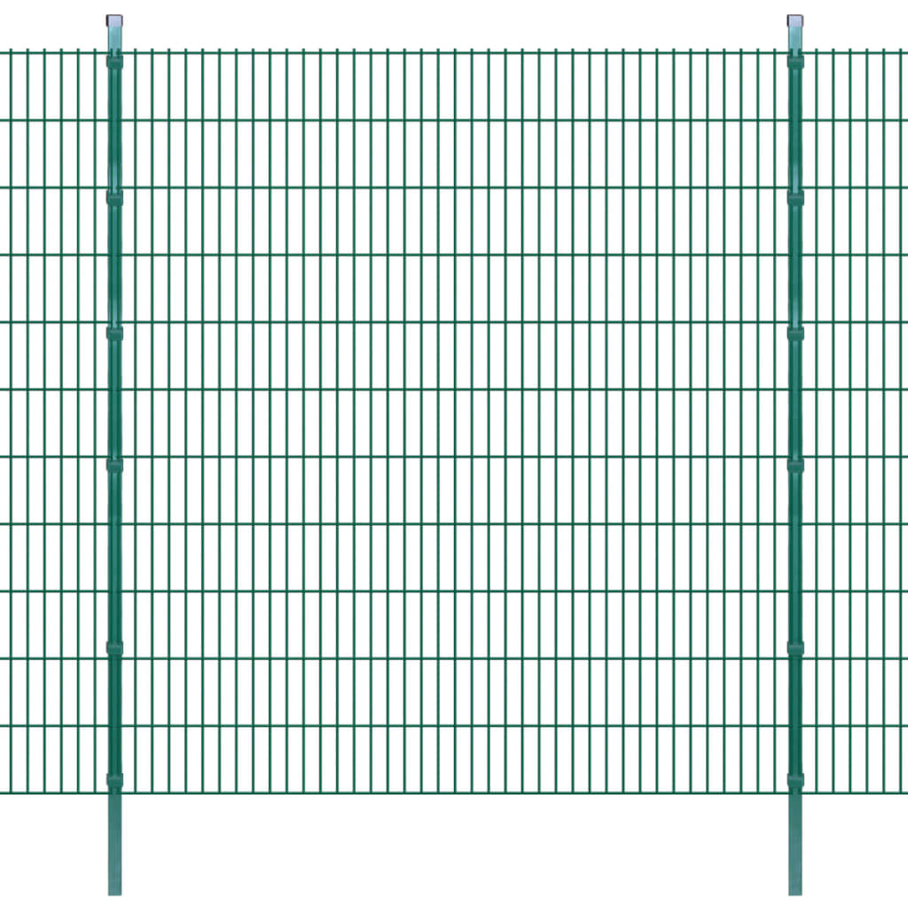 Pannelli per recinzione da giardino con pali 2008x2230 mm 14 m Verde