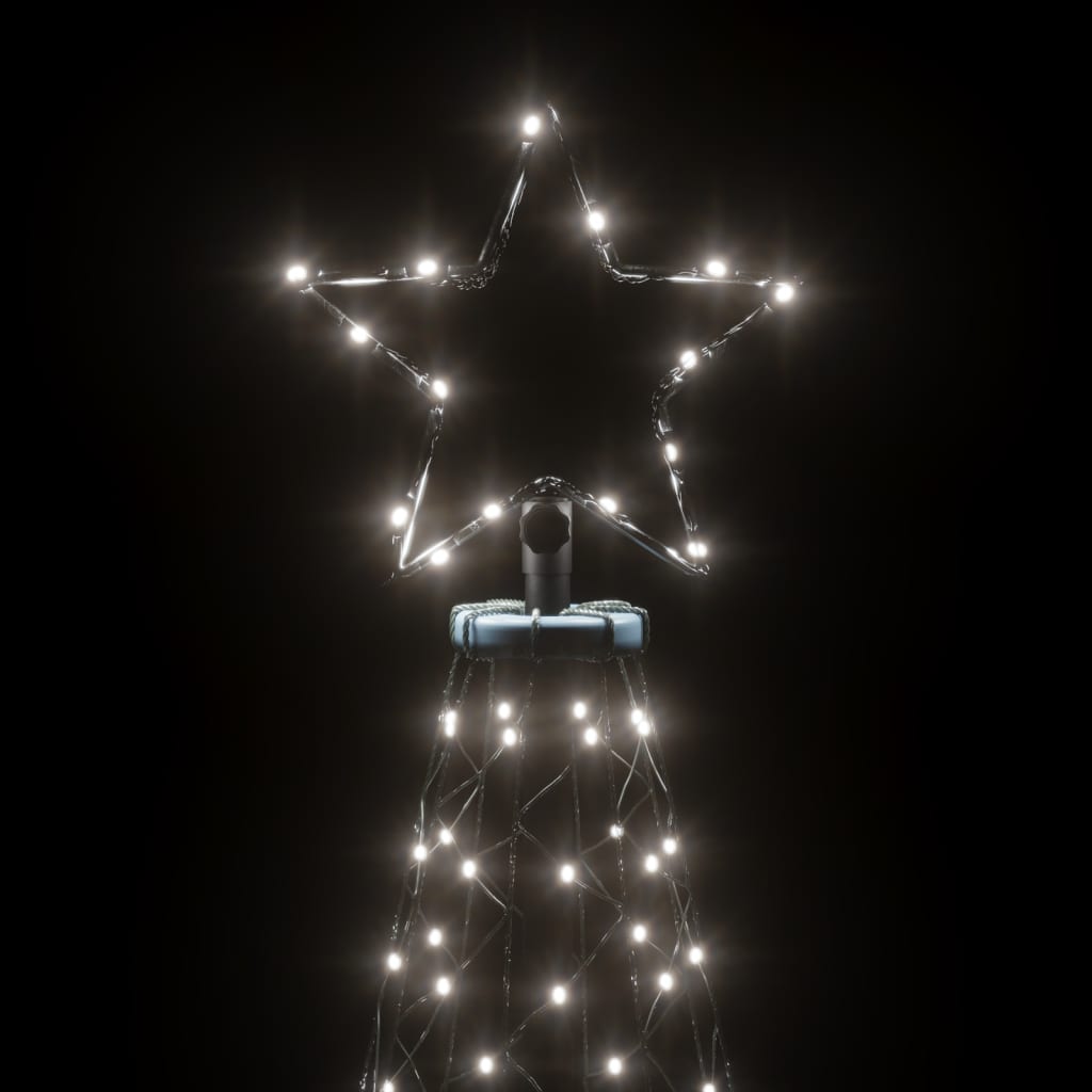vidaXL Albero di Natale con Palo in Metallo 500 LED Bianco Freddo 3 m