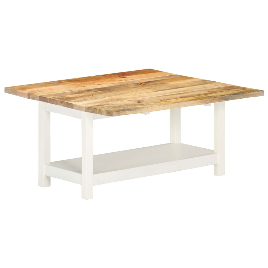 vidaXL Tavolino Estensibile Bianco 90x(45-90)x45 cm Massello di Mango