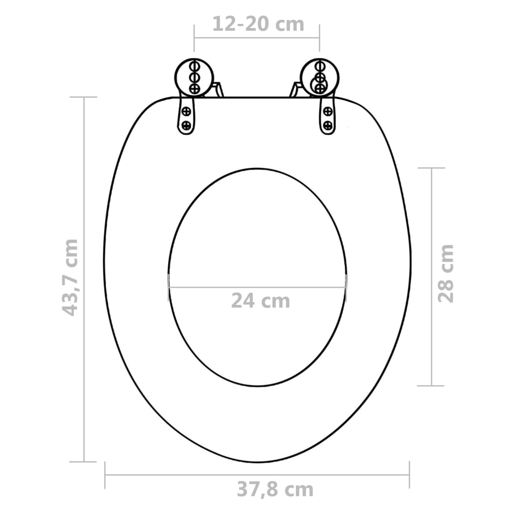 Coperchio da Toilette in MDF con Modello Ghiaia