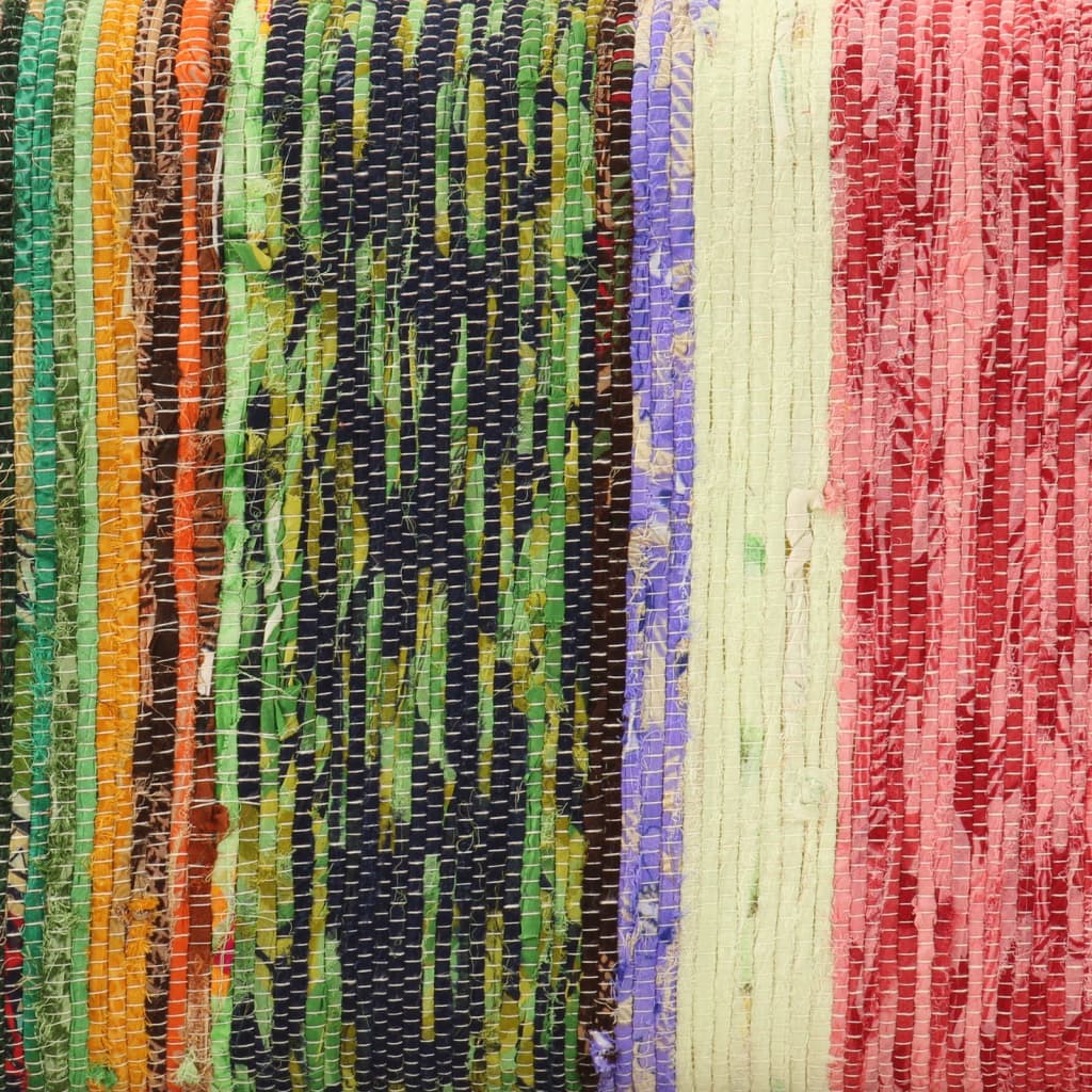 vidaXL Panca Multicolore 160 cm Tessuto Chindi e Legno Massello Mango