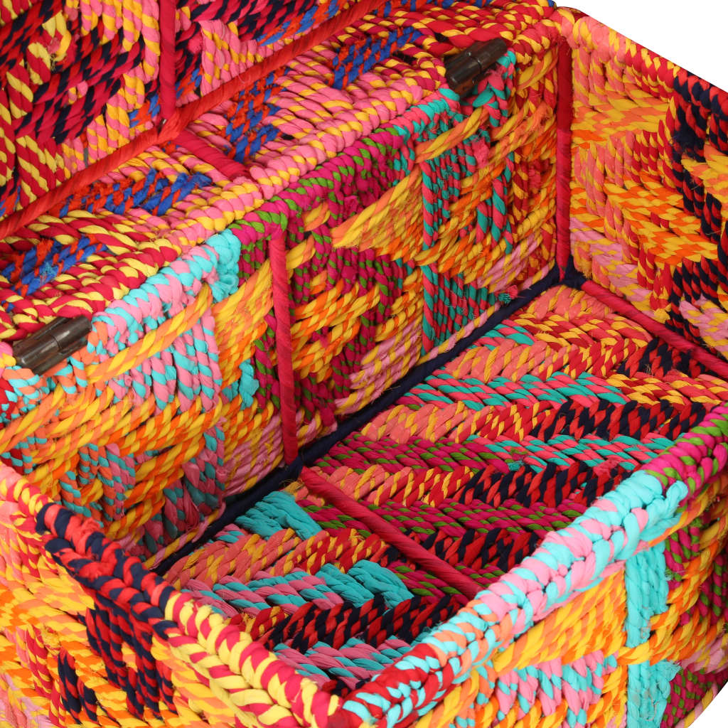 vidaXL 2 pz Set Scatole Portaoggetti in Tessuto Multicolore