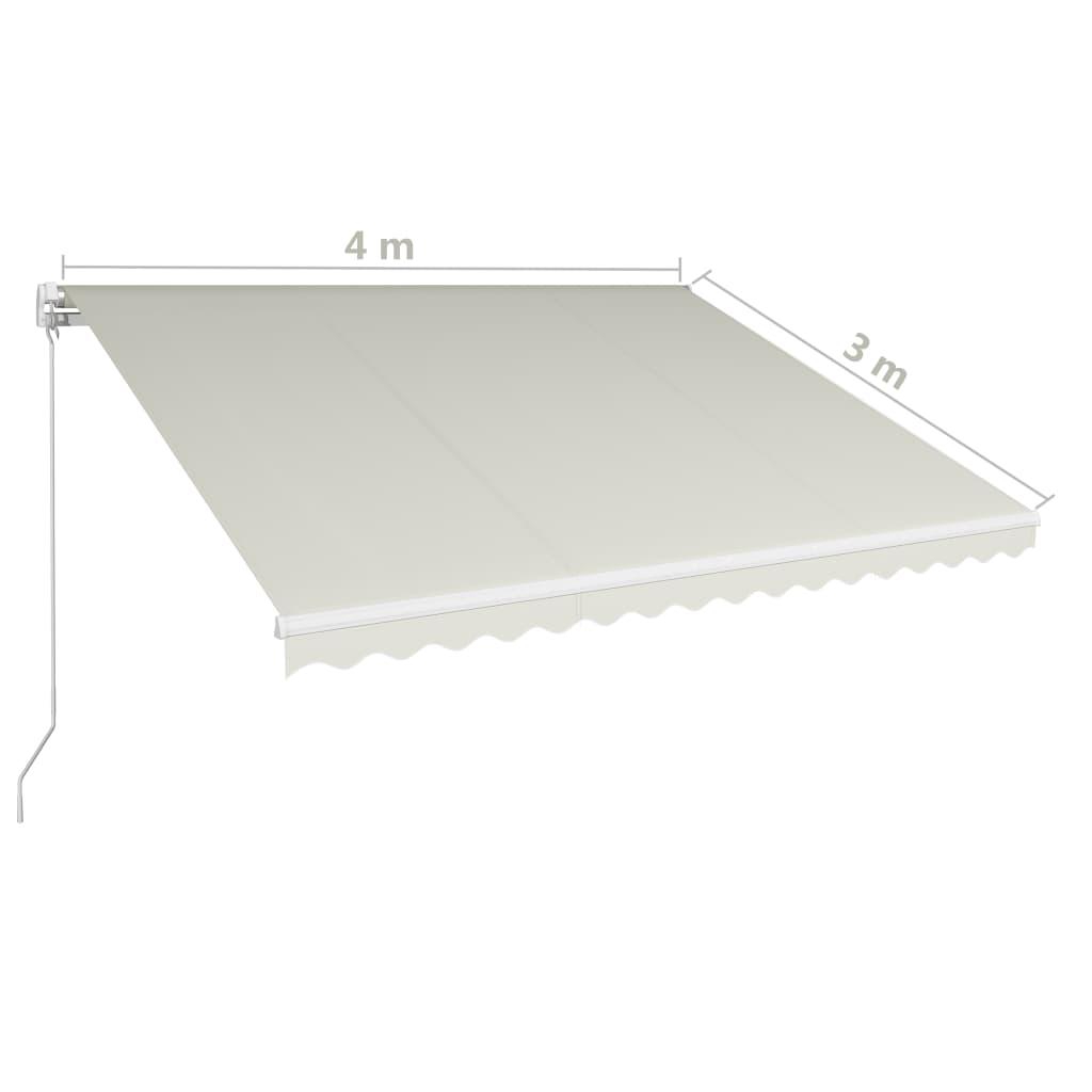 vidaXL Tenda da Sole Retrattile Manuale 400x300 cm Crema