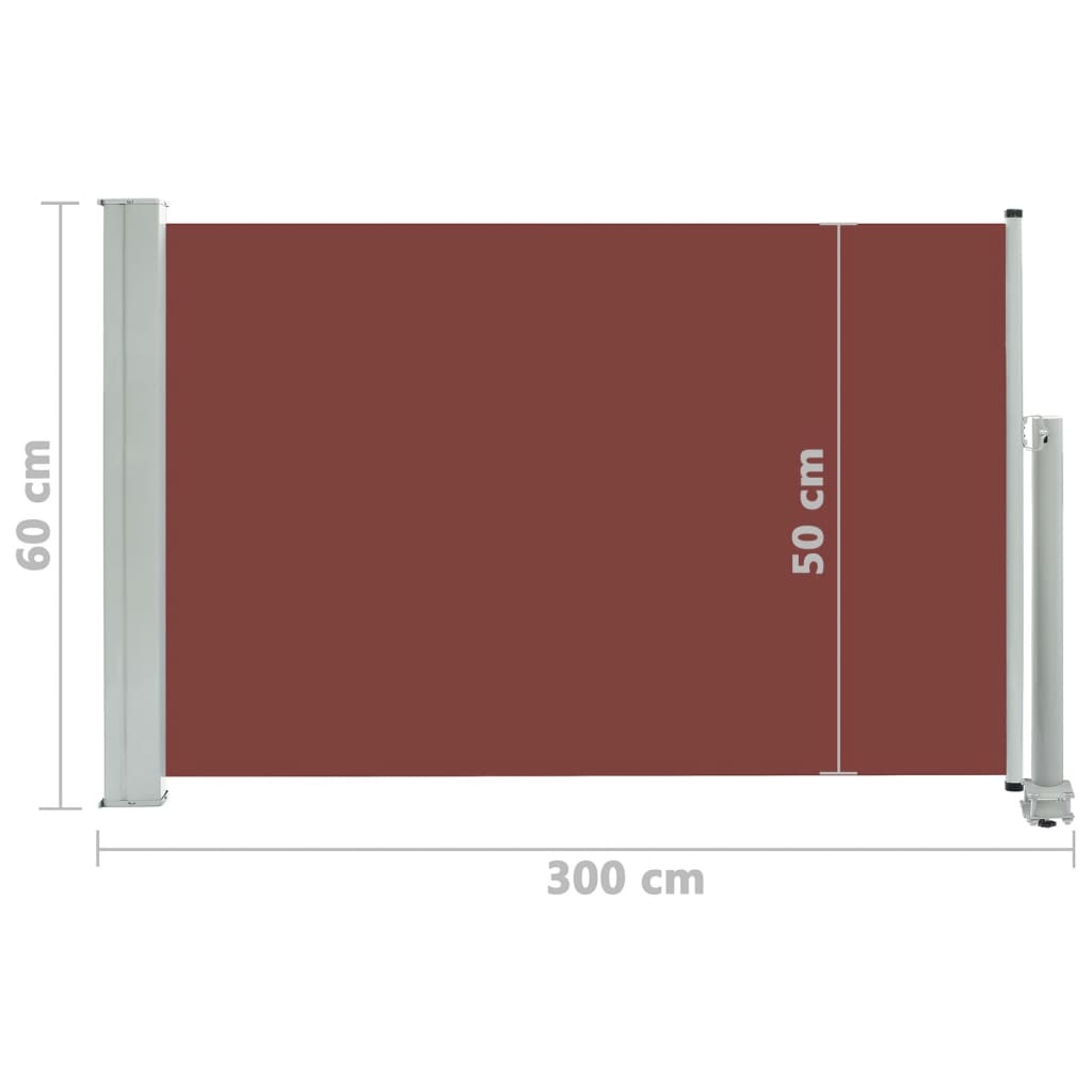 vidaXL Tenda Laterale Retrattile per Patio 60x300 cm Marrone