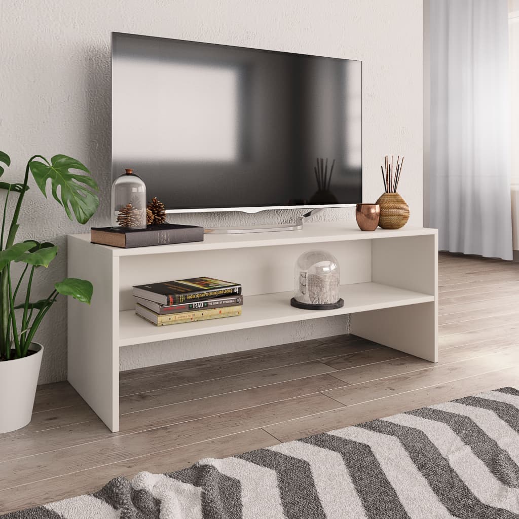 vidaXL Mobile Porta TV Bianco 100x40x40 cm in Legno Multistrato