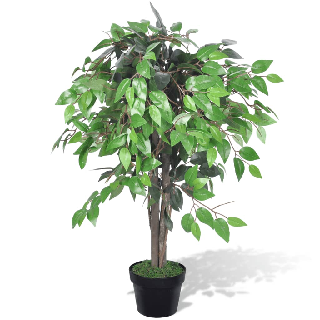 vidaXL Albero Ficus Artificiale con Vaso 90 cm