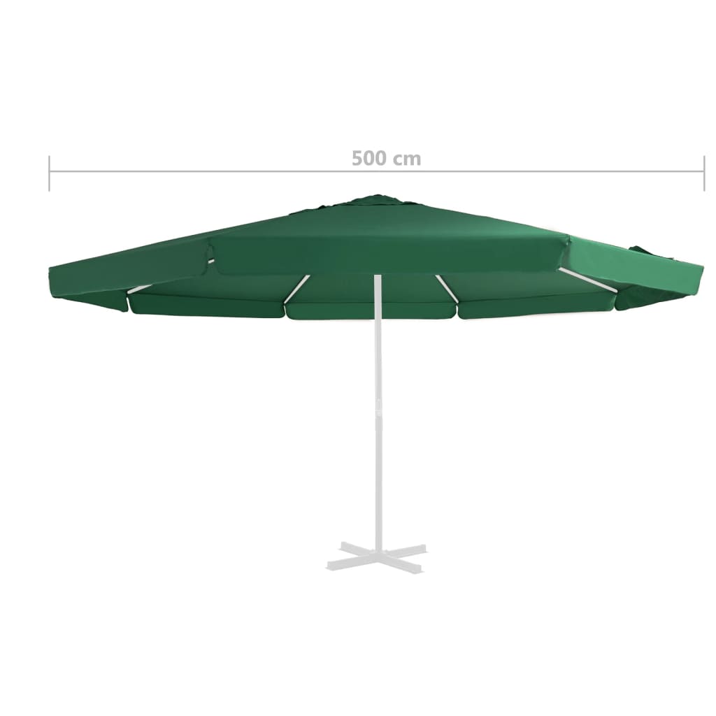 vidaXL Telo di Ricambio per Tenda da Sole Verde 500 cm
