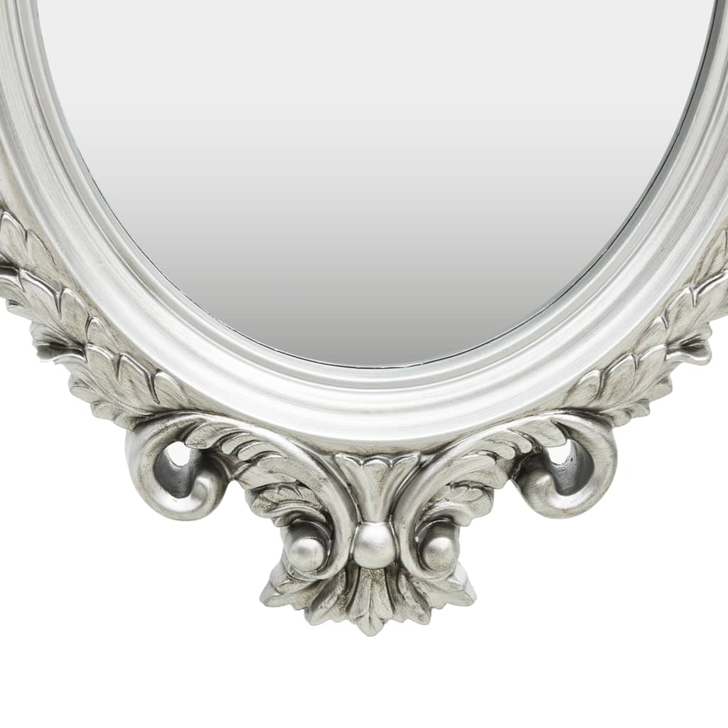 vidaXL Specchio da Parete Stile Castello 56x76 cm Argento