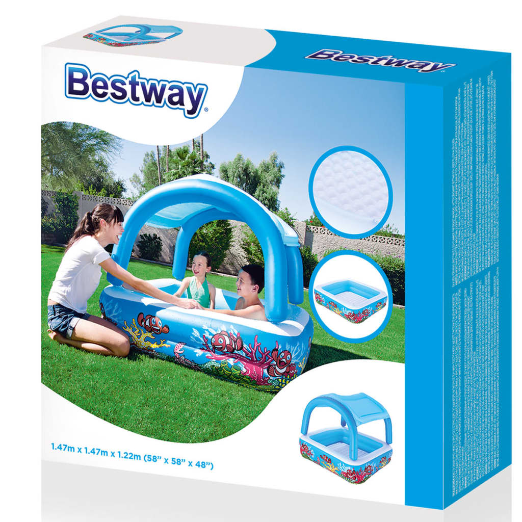 Bestway Piscina per Bambini con Tettoia 140x140x114 cm 52192