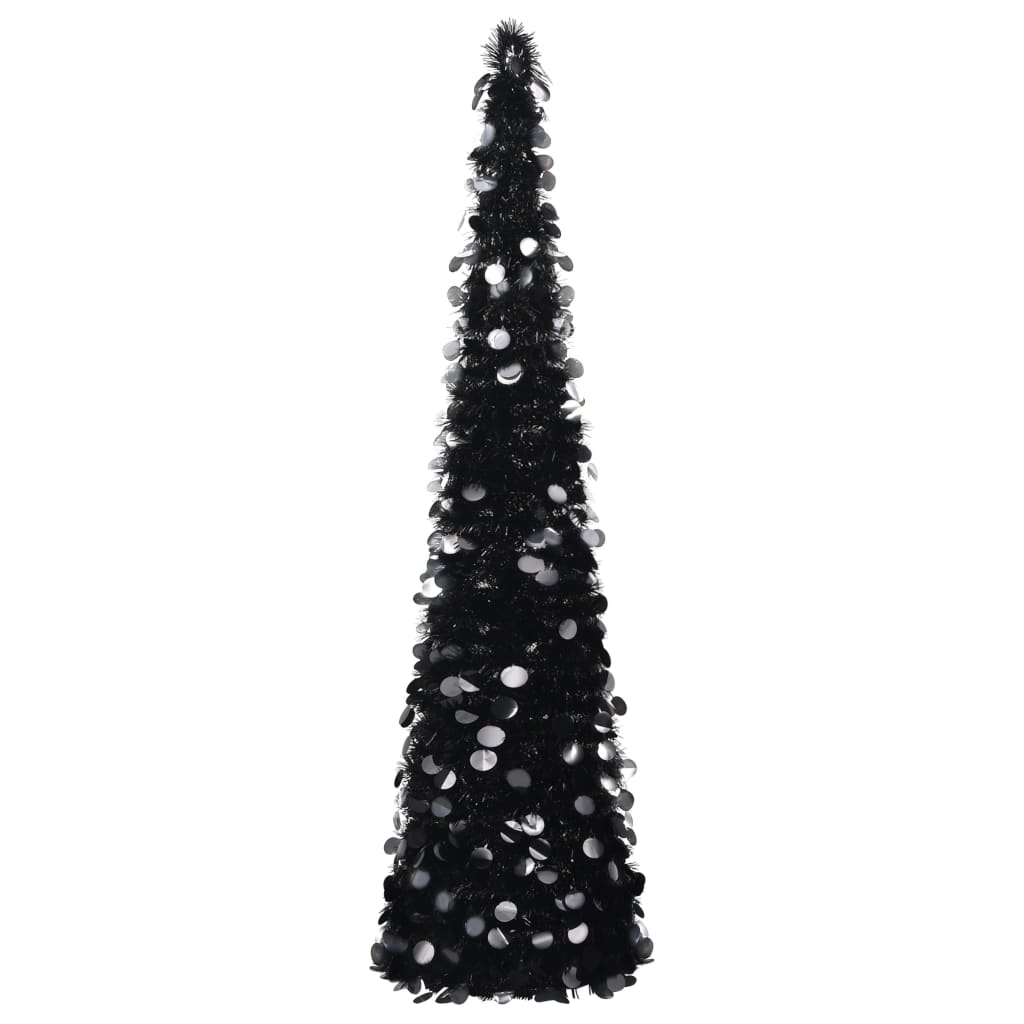 vidaXL Albero di Natale Artificiale Apribile Nero 150 cm PET
