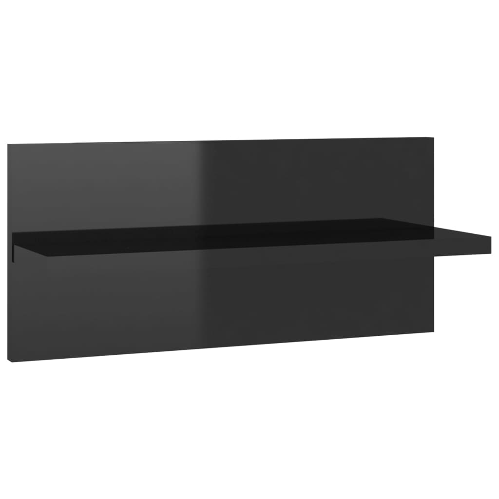 vidaXL Mensole a Muro 2 pz Nero Lucido 40x11,5x18 cm