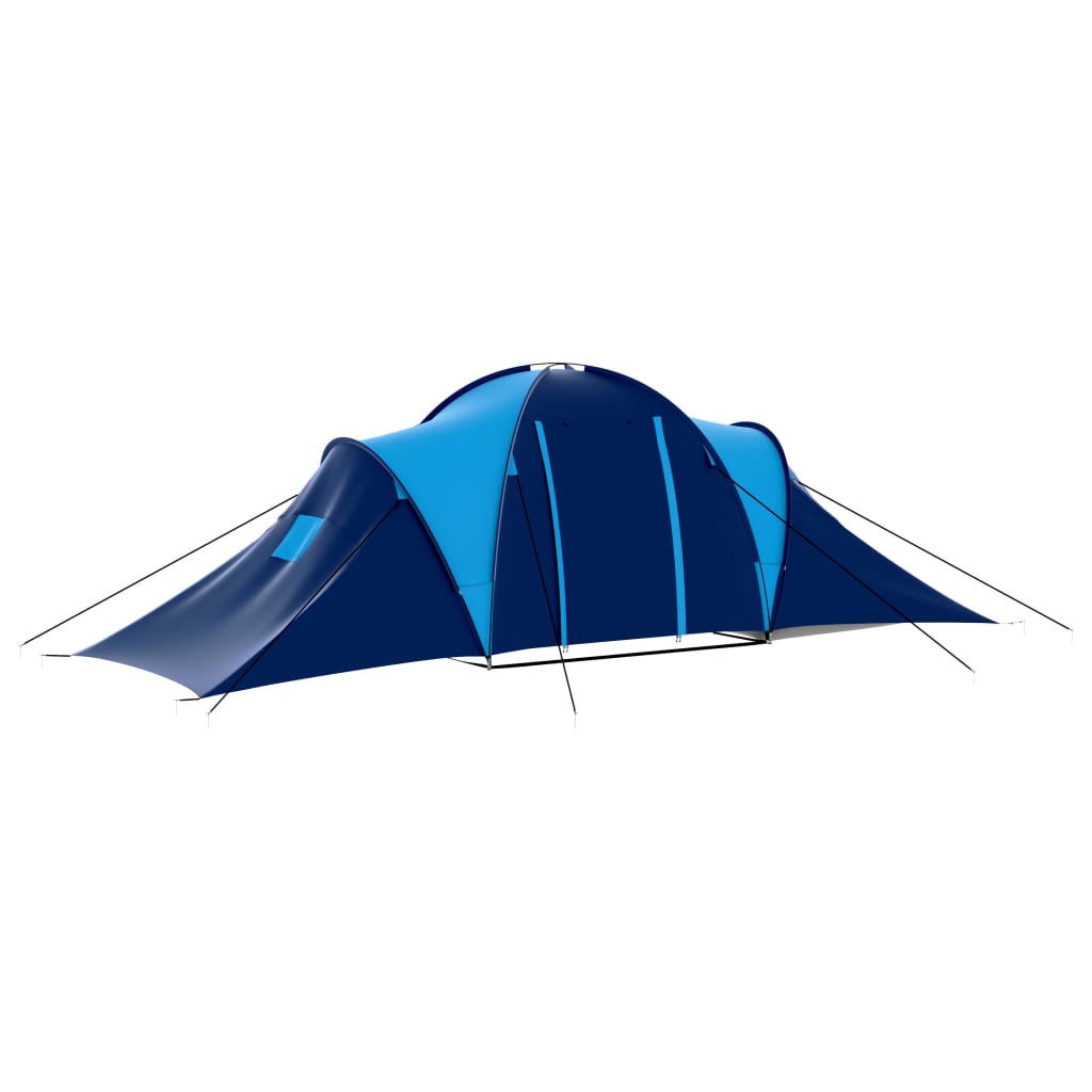 vidaXL Tenda da Campeggio in Tessuto 9 Persone Blu Scuro e Blu
