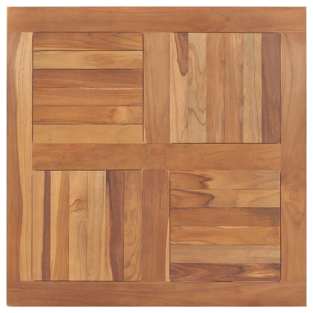vidaXL Piano del Tavolo Legno Massello di Teak Quadrato 80x80x2,5 cm