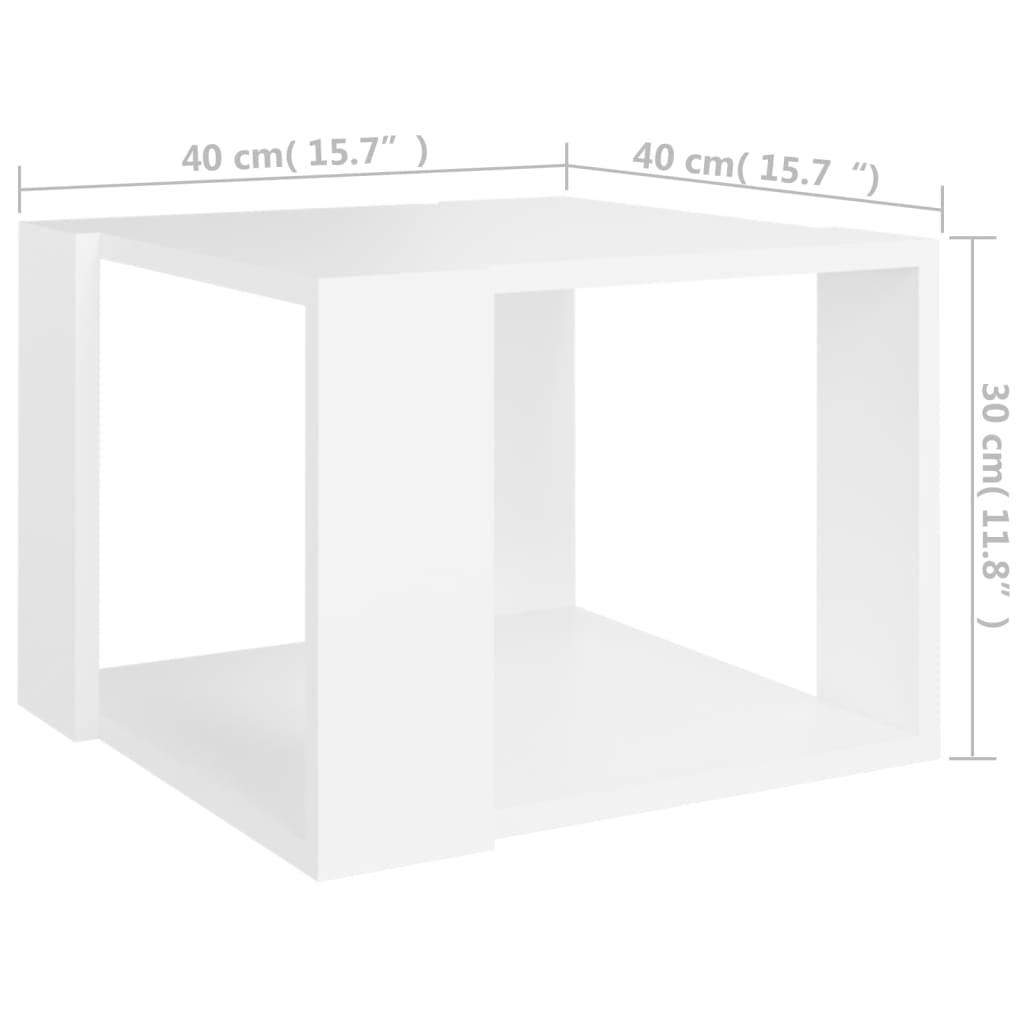 vidaXL Tavolino da Salotto Bianco 40x40x30 cm in Legno Multistrato