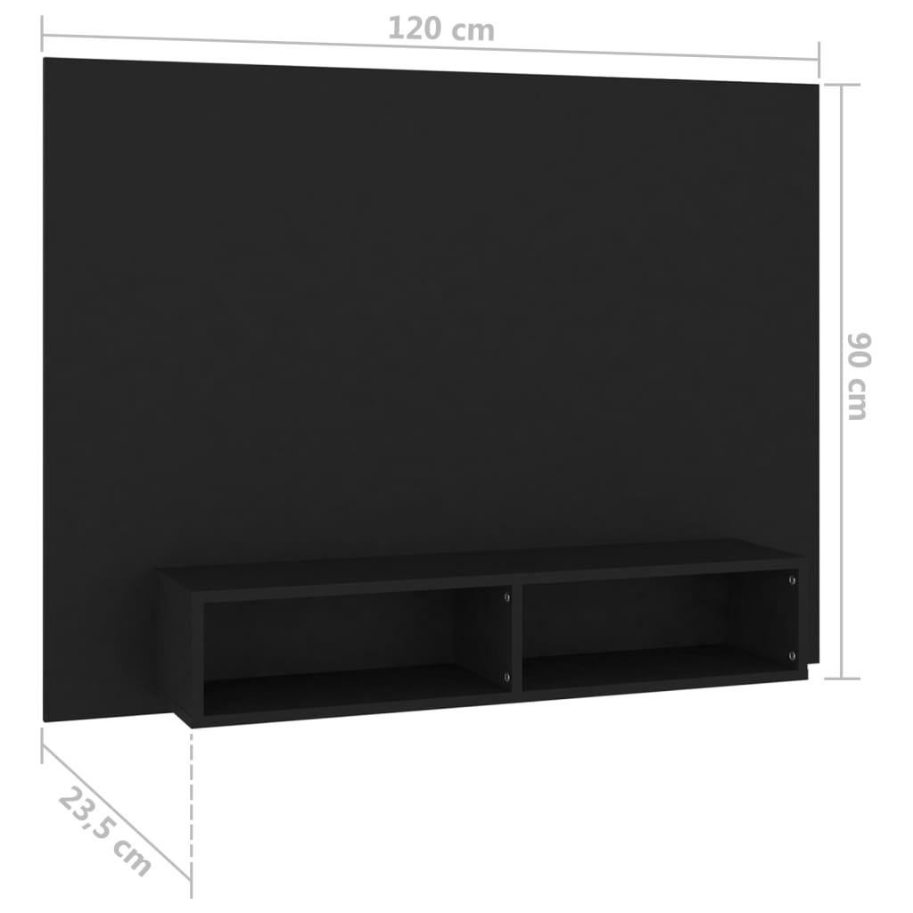 vidaXL Mobile TV a Muro Nero 120x23,5x90 cm in Legno Multistrato