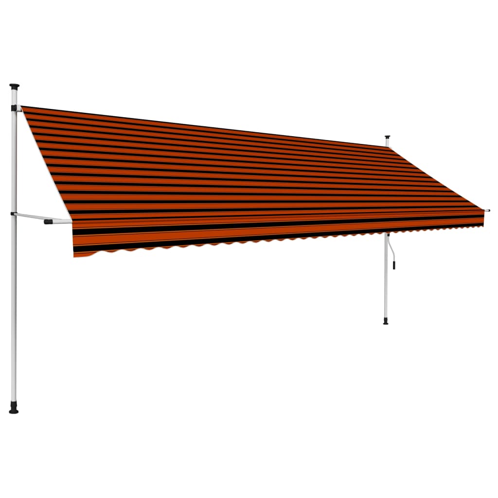 vidaXL Tenda da Sole Retrattile Manuale 400 cm Arancione e Marrone