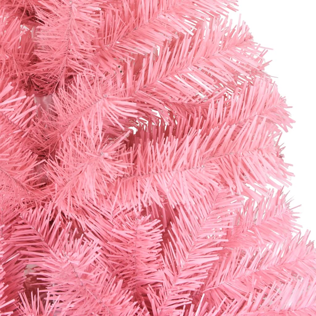 vidaXL Albero di Natale Artificiale Sottile con Base Rosa 210 cm PVC