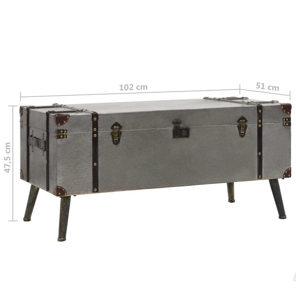 vidaXL Tavolino da Caffè in MDF e Alluminio 102x51x47,5 cm