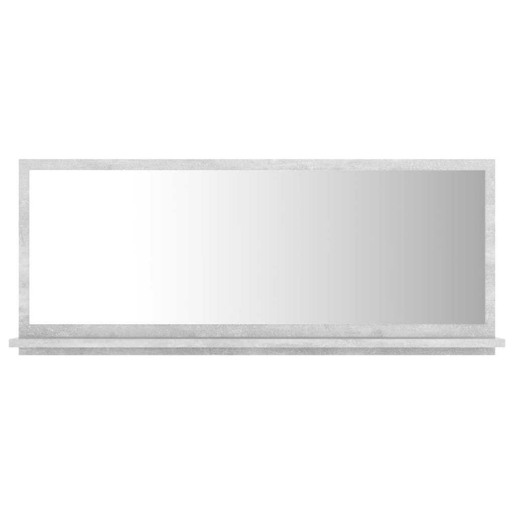 vidaXL Specchio da Bagno Grigio Cemento 90x10,5x37cm Legno Multistrato