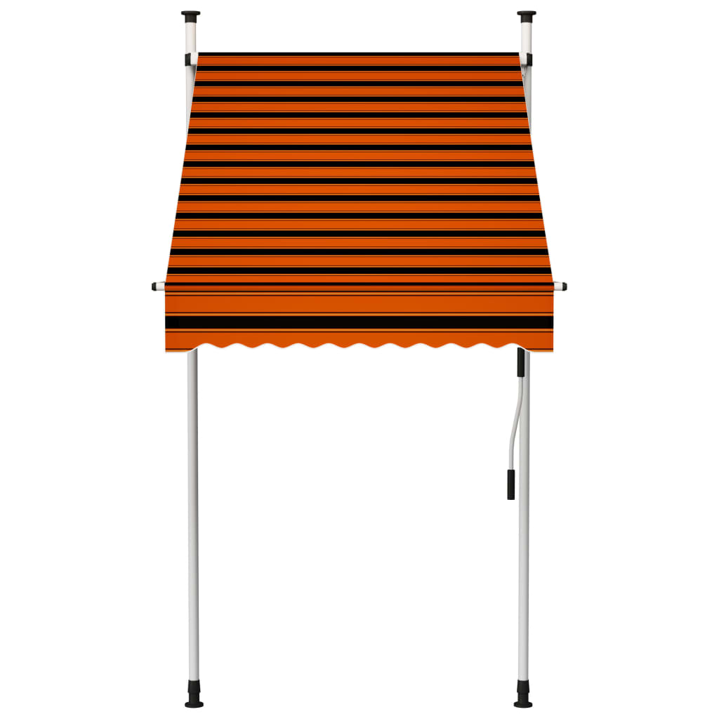 vidaXL Tenda da Sole Retrattile Manuale 100 cm Arancione e Marrone