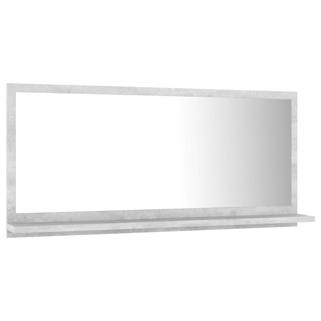 vidaXL Specchio da Bagno Grigio Cemento 80x10,5x37cm Legno Multistrato
