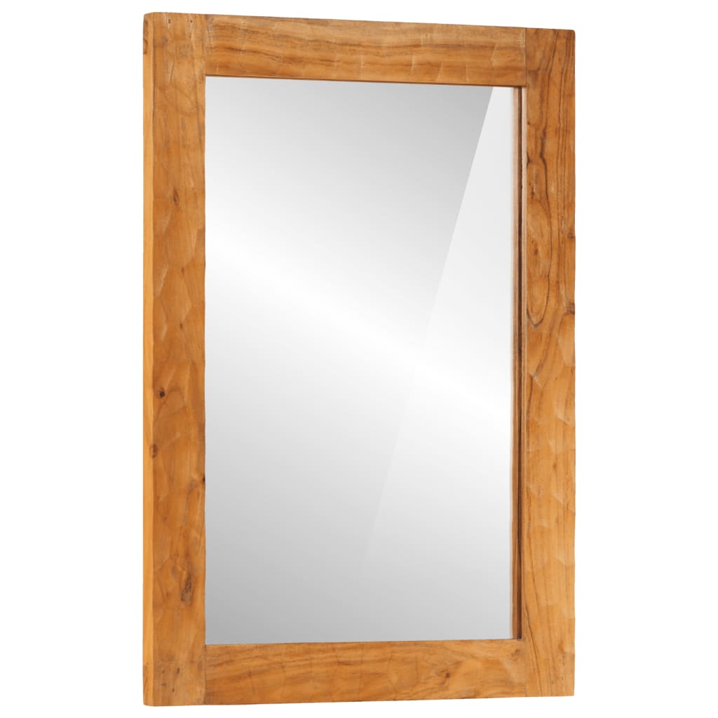 vidaXL Specchio da Bagno 50x70x2,5 cm Legno Massello di Acacia e Vetro