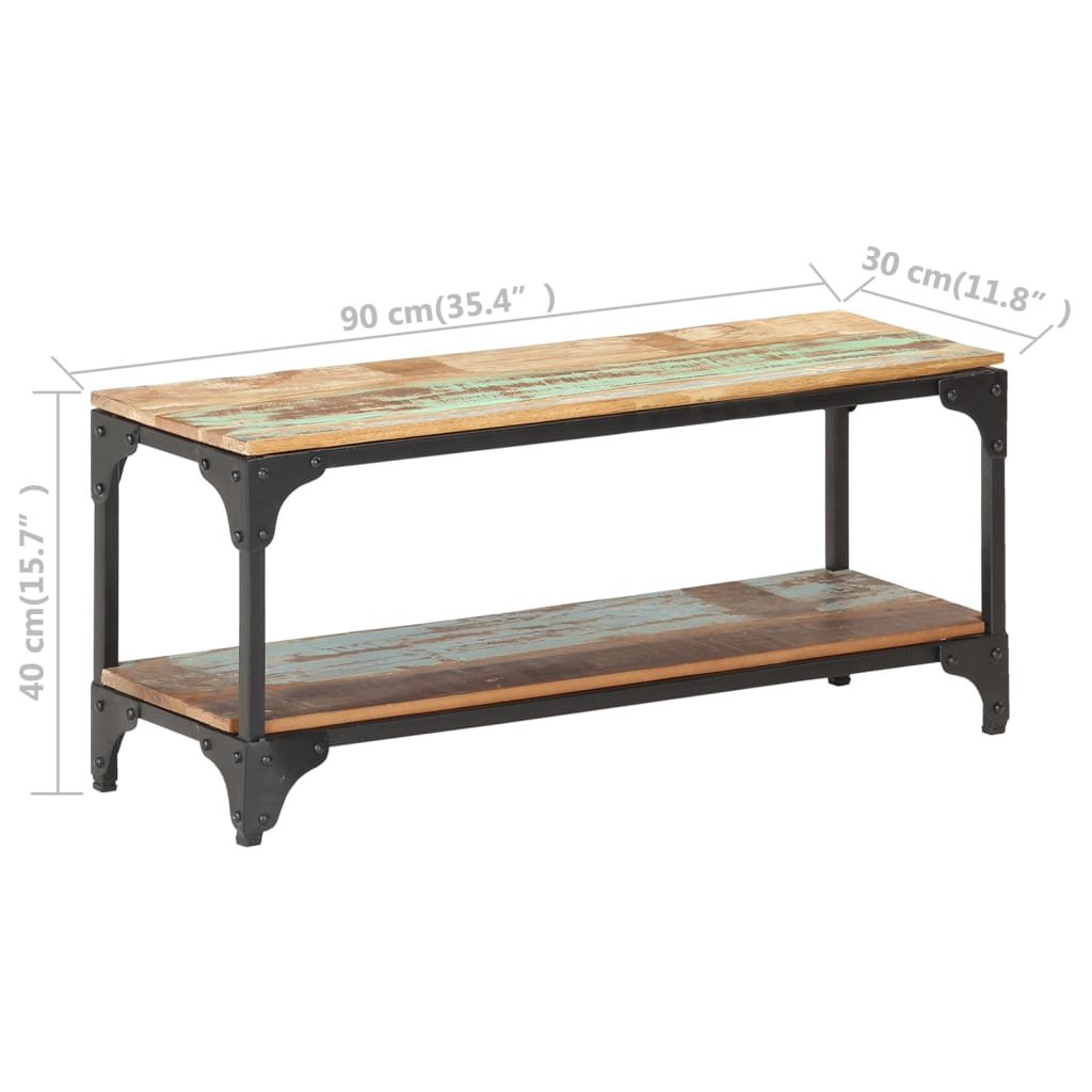 vidaXL Tavolino da Salotto 90x30x40 cm in Legno Massello di Recupero