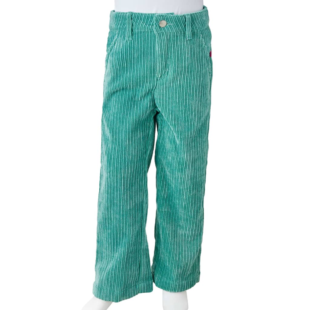 Pantaloni per Bambini in Velluto a Coste Verde Menta 92