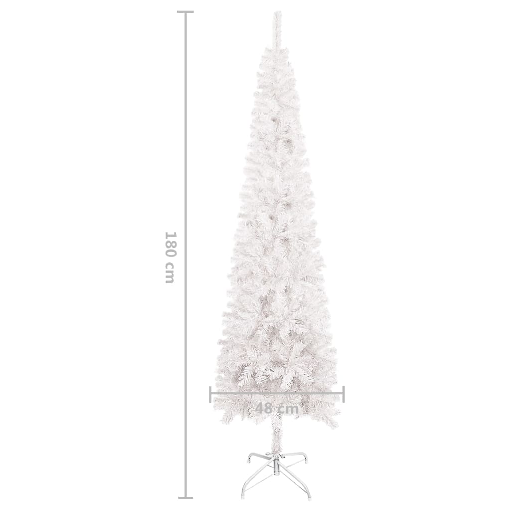 vidaXL Albero di Natale Sottile Bianco 180 cm