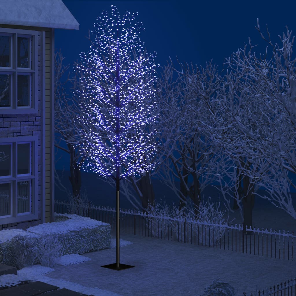 vidaXL Albero di Natale 2000 LED Blu Ciliegio in Fiore 500cm