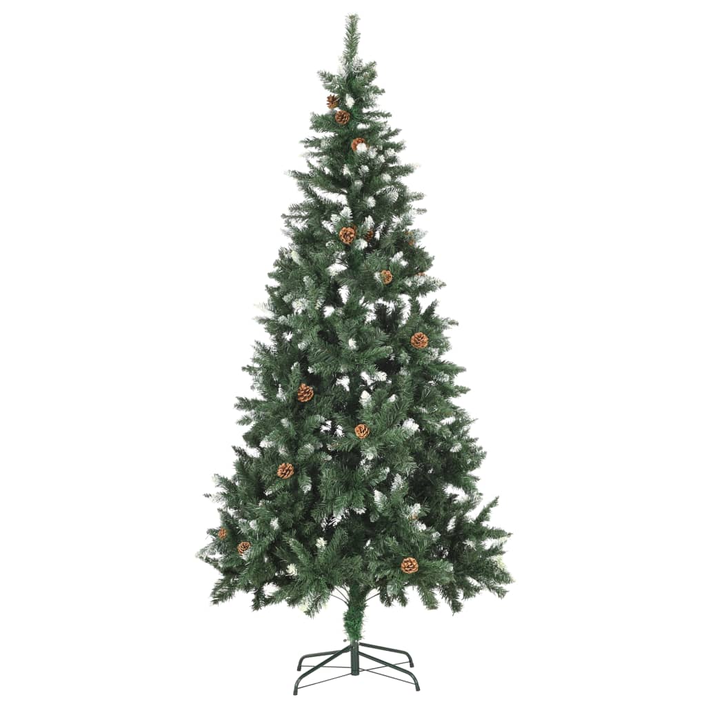 vidaXL Albero di Natale Artificiale Preilluminato con Pigne 210 cm