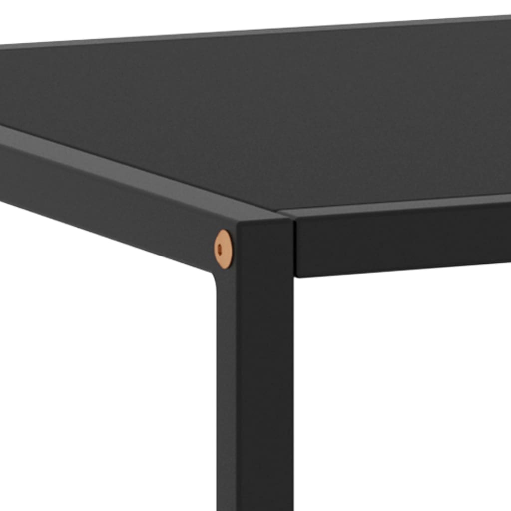 vidaXL Tavolino da Salotto Nero con Vetro Nero 100x50x35 cm