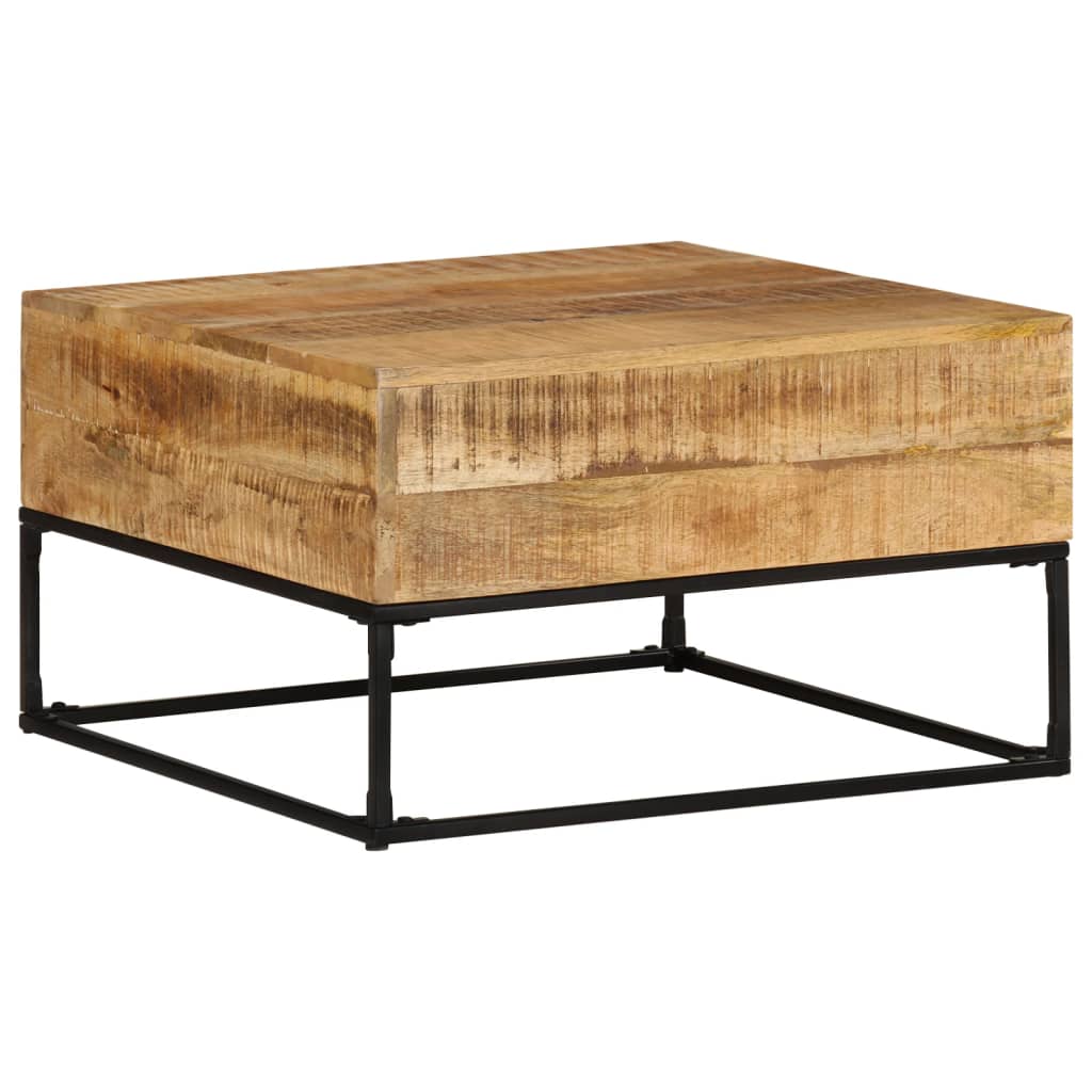 vidaXL Tavolino da Salotto 68x68x41 cm in Legno di Mango Grezzo