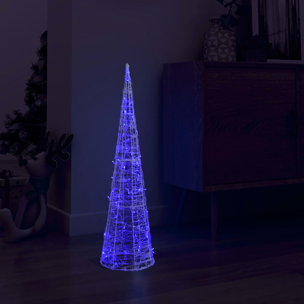 vidaXL Piramide Decorativa Cono di Luce LED Acrilico Blu 90 cm