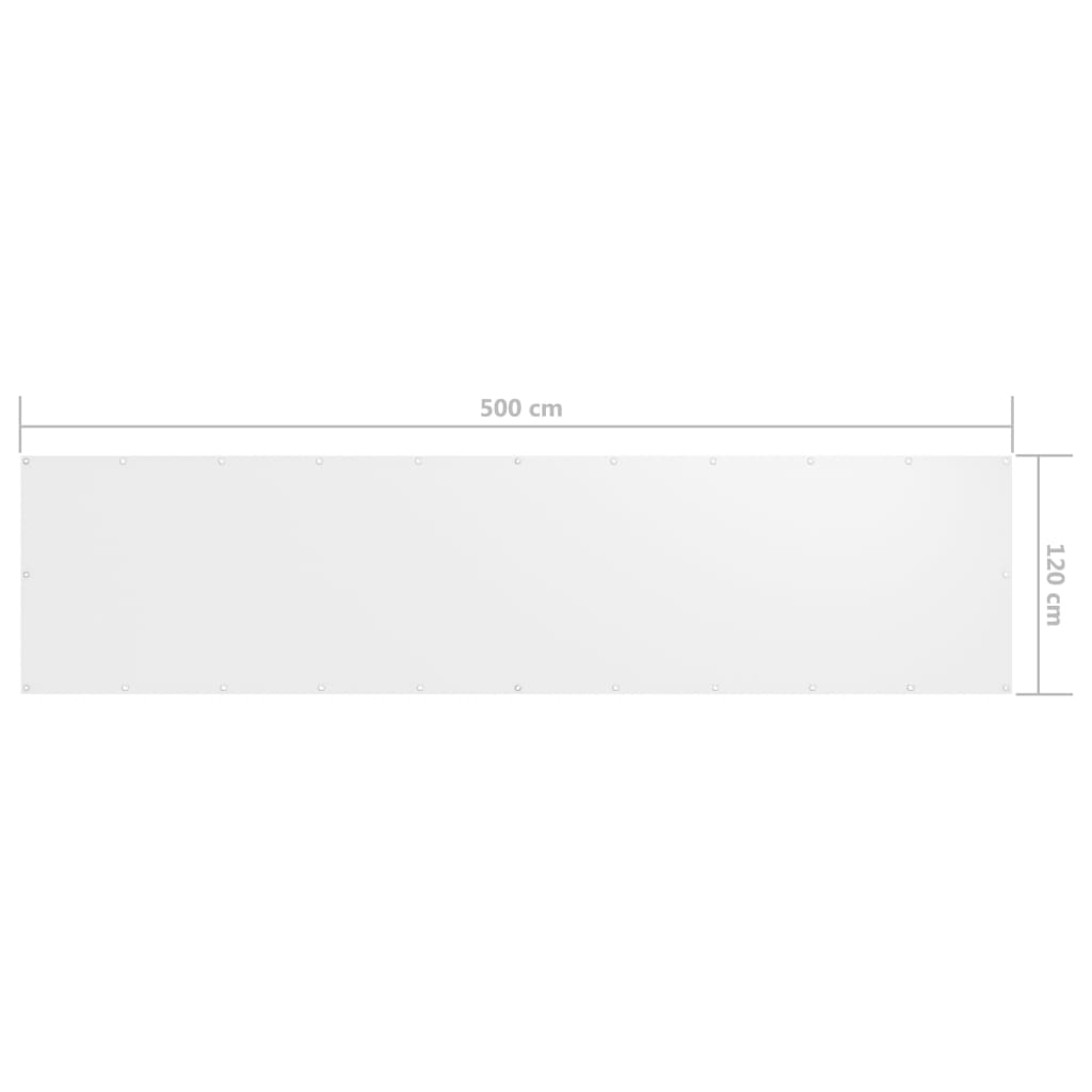 vidaXL Paravento Balcone Bianco 120x500 cm in Tessuto Oxford